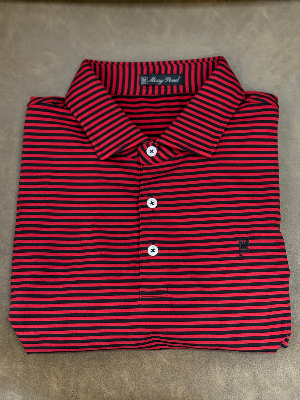 Red/Black Youth Striped Polo