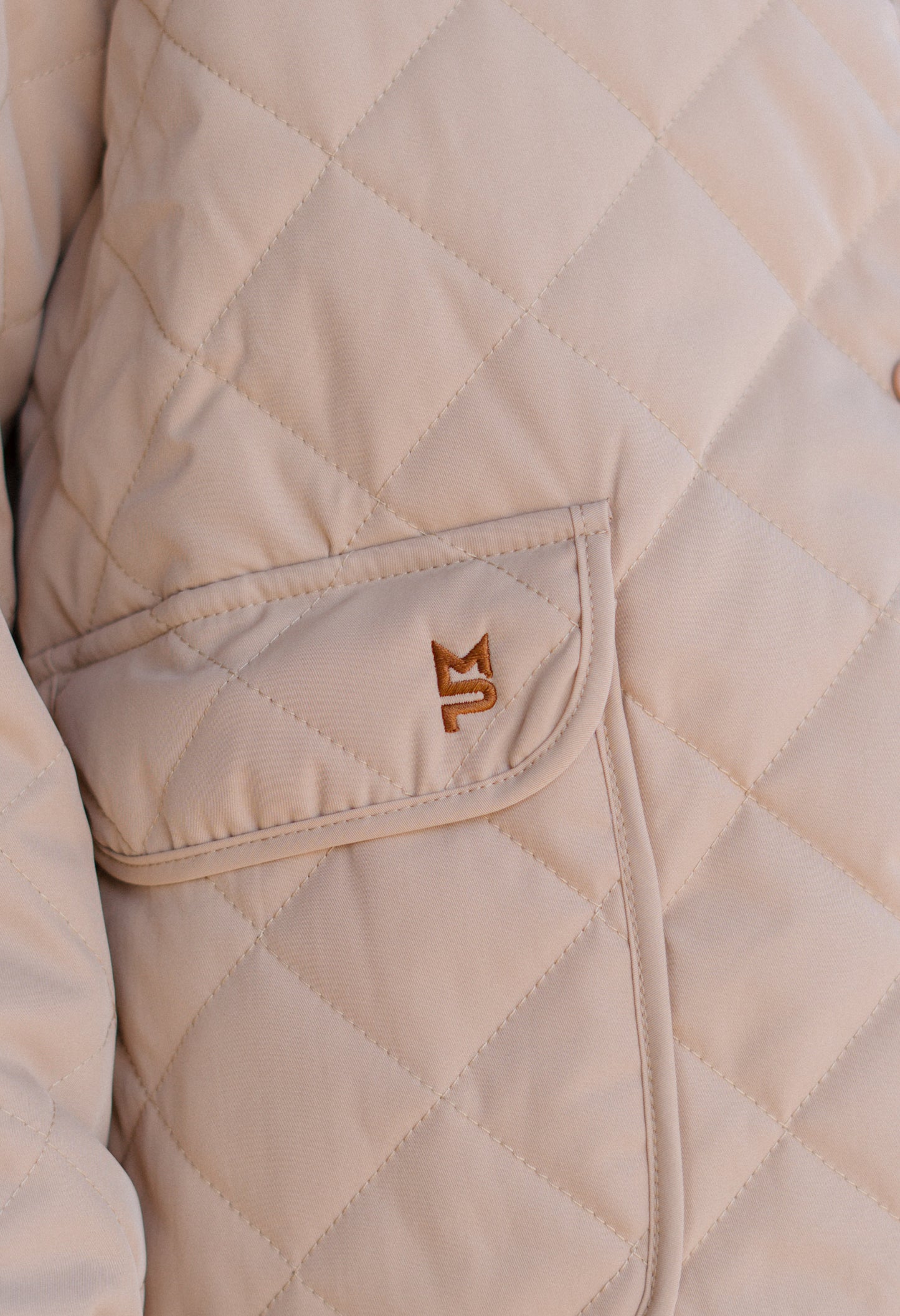 Ladies Tan Quilted Jacket