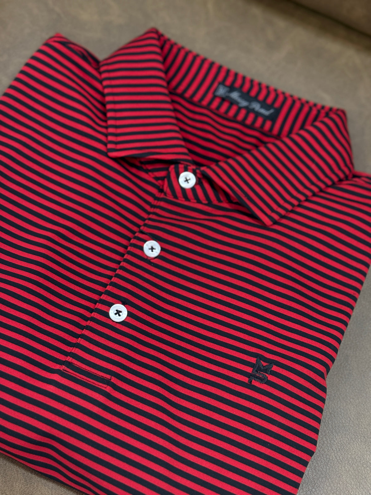 Red/Black Striped Polo