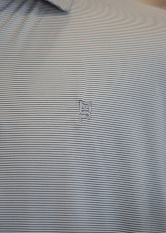 Grey/White Striped Polo