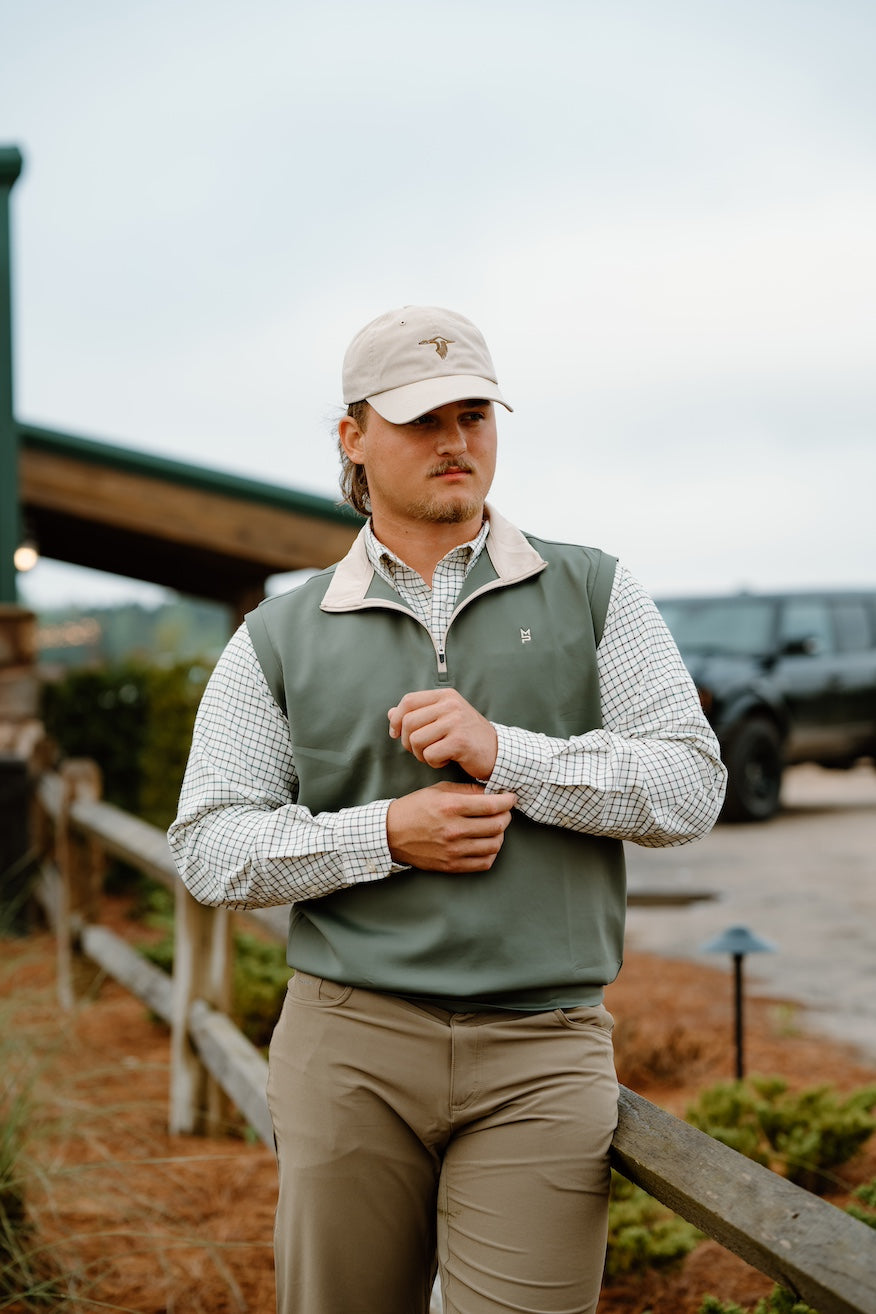 Olive & Khaki 1/4 Zip Vest
