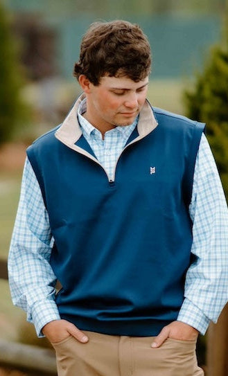 Navy & Khaki 1/4 Zip Vest