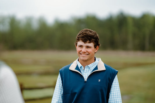 Navy & Khaki 1/4 Zip Vest