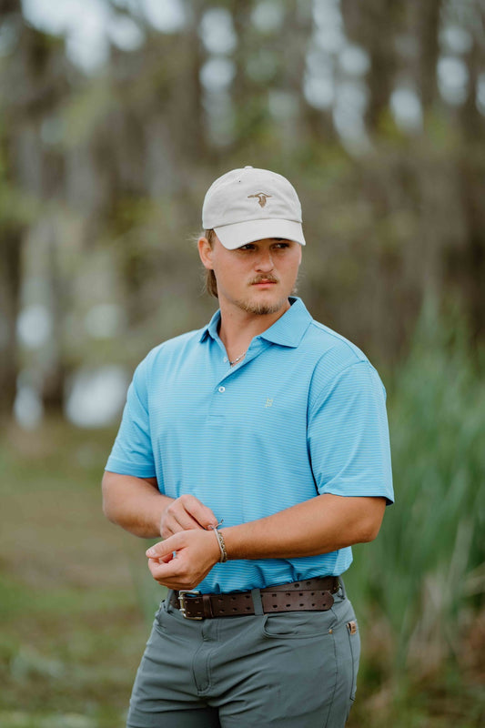 Blue/Lime Striped Polo