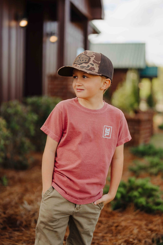 Red Camo Fish Youth T-Shirt