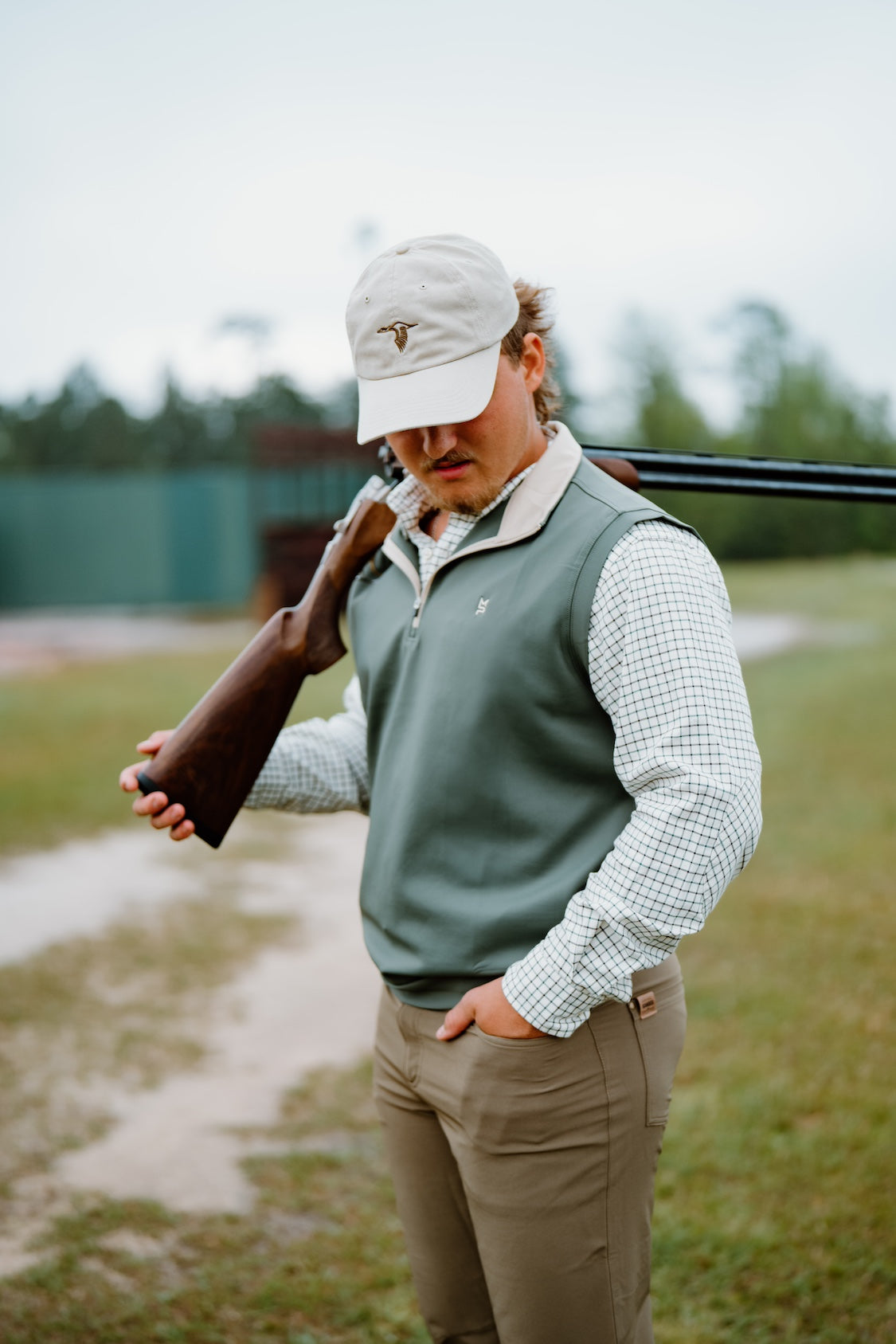 Olive & Khaki 1/4 Zip Vest