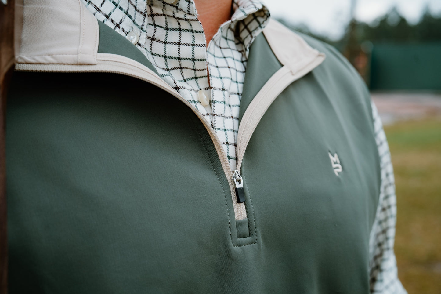 Olive & Khaki 1/4 Zip Vest