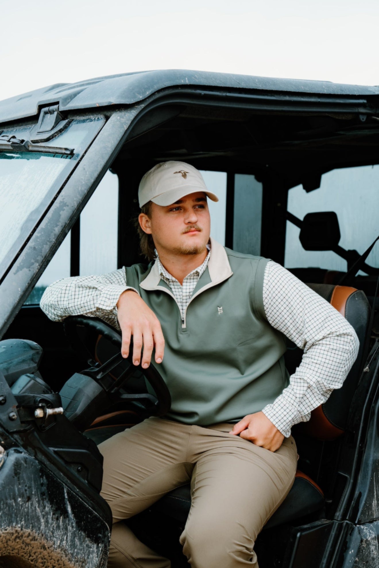 Olive & Khaki 1/4 Zip Vest