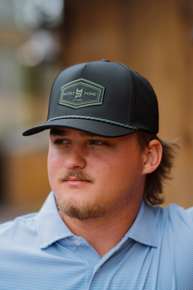 Black/Green Rope Patch Hat