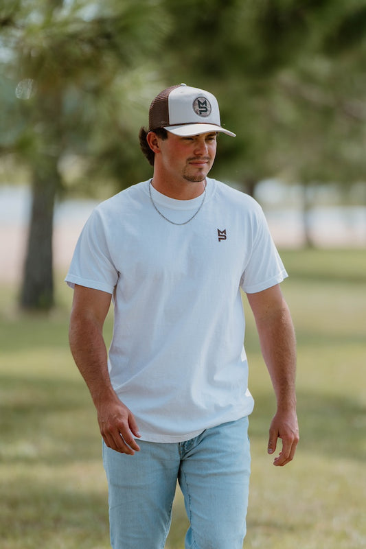 Brown Duck Camo Oval White S/S T-Shirt