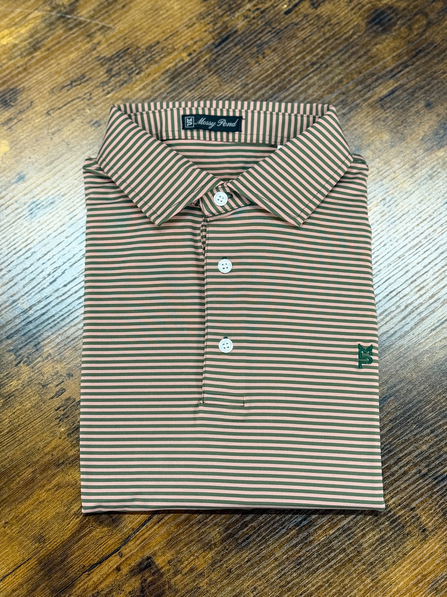 Green/Khaki Striped Polo