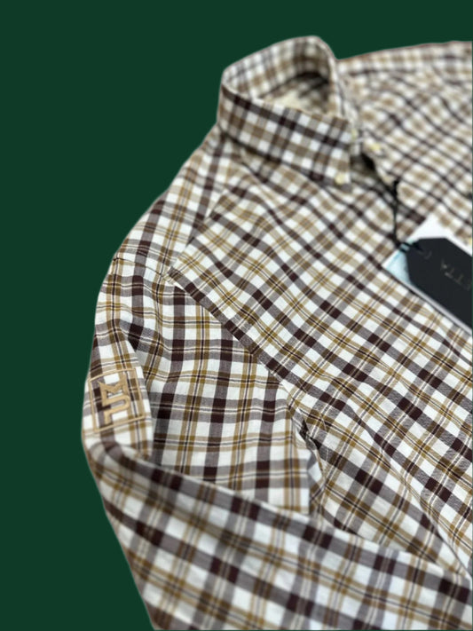 Brown Plaid Button Up Shirt