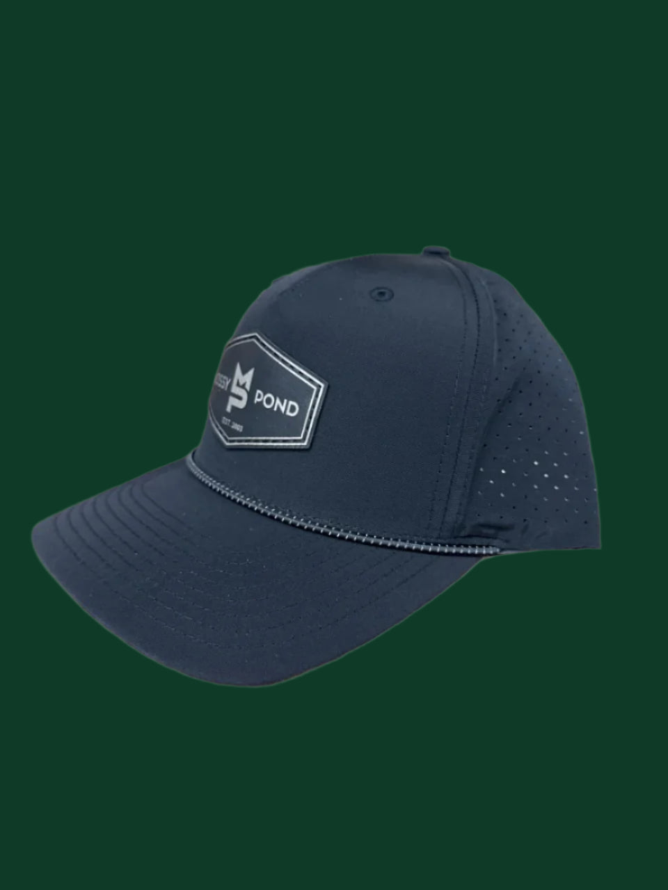 Black Rope Hat w/ Leather Patch
