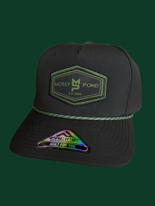 Black/Green Rope Patch Hat