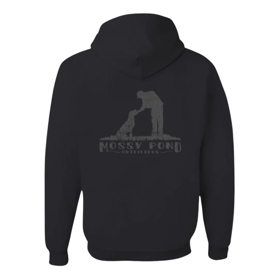 black hoodie retriever design