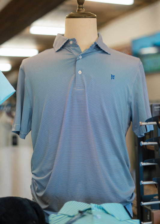 Royal/White Striped Polo