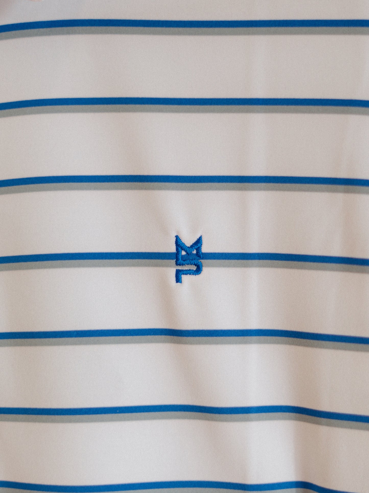 White/Royal/Grey Striped Polo