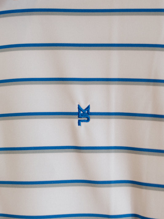 White/Royal/Grey Striped Polo