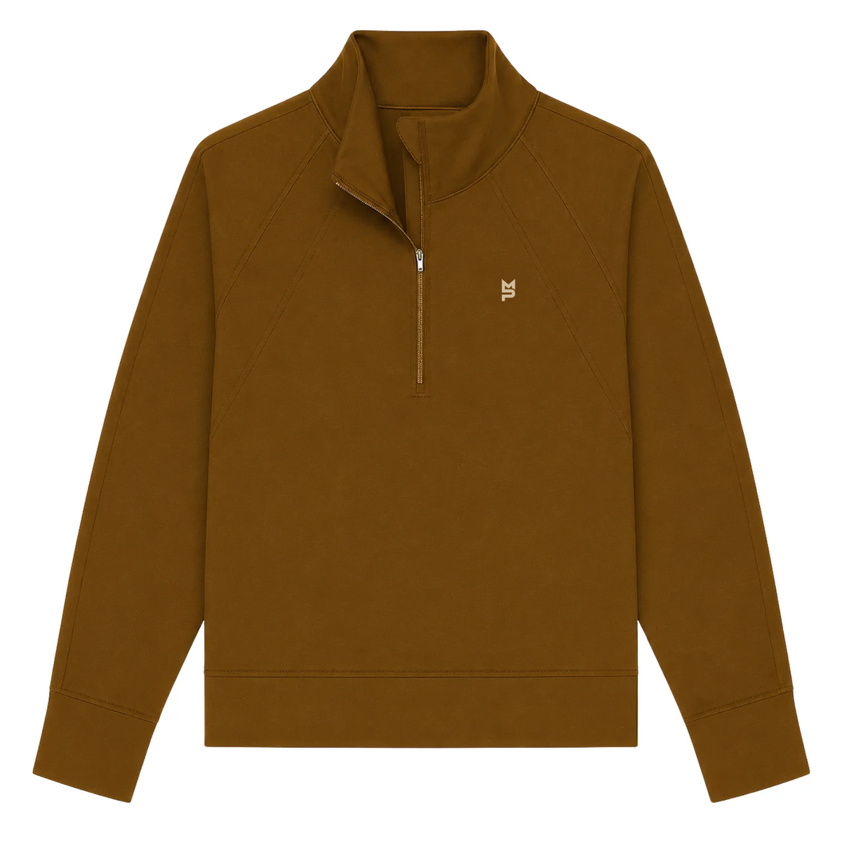 Ladies 1/4 Zip Pullover: Caramel