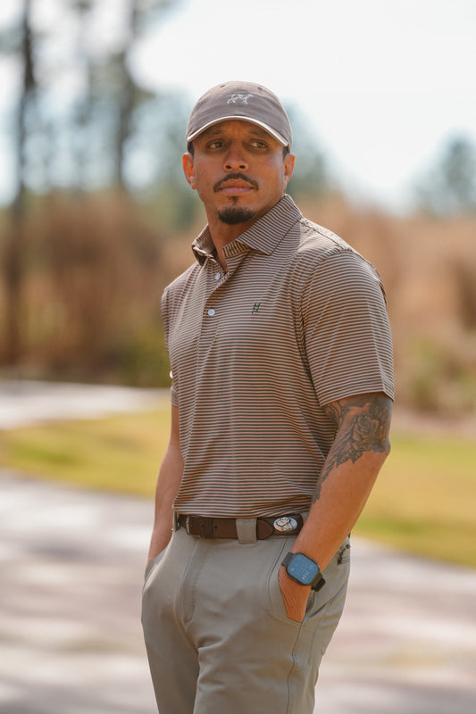 Green/Khaki Striped Polo