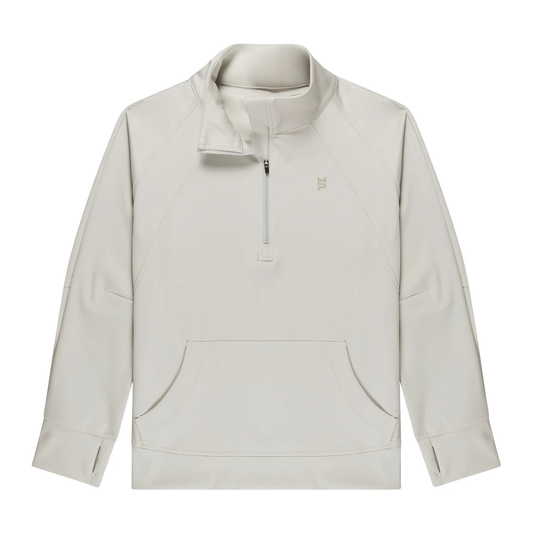 Ladies 1/4 Zip Pullover: Silver