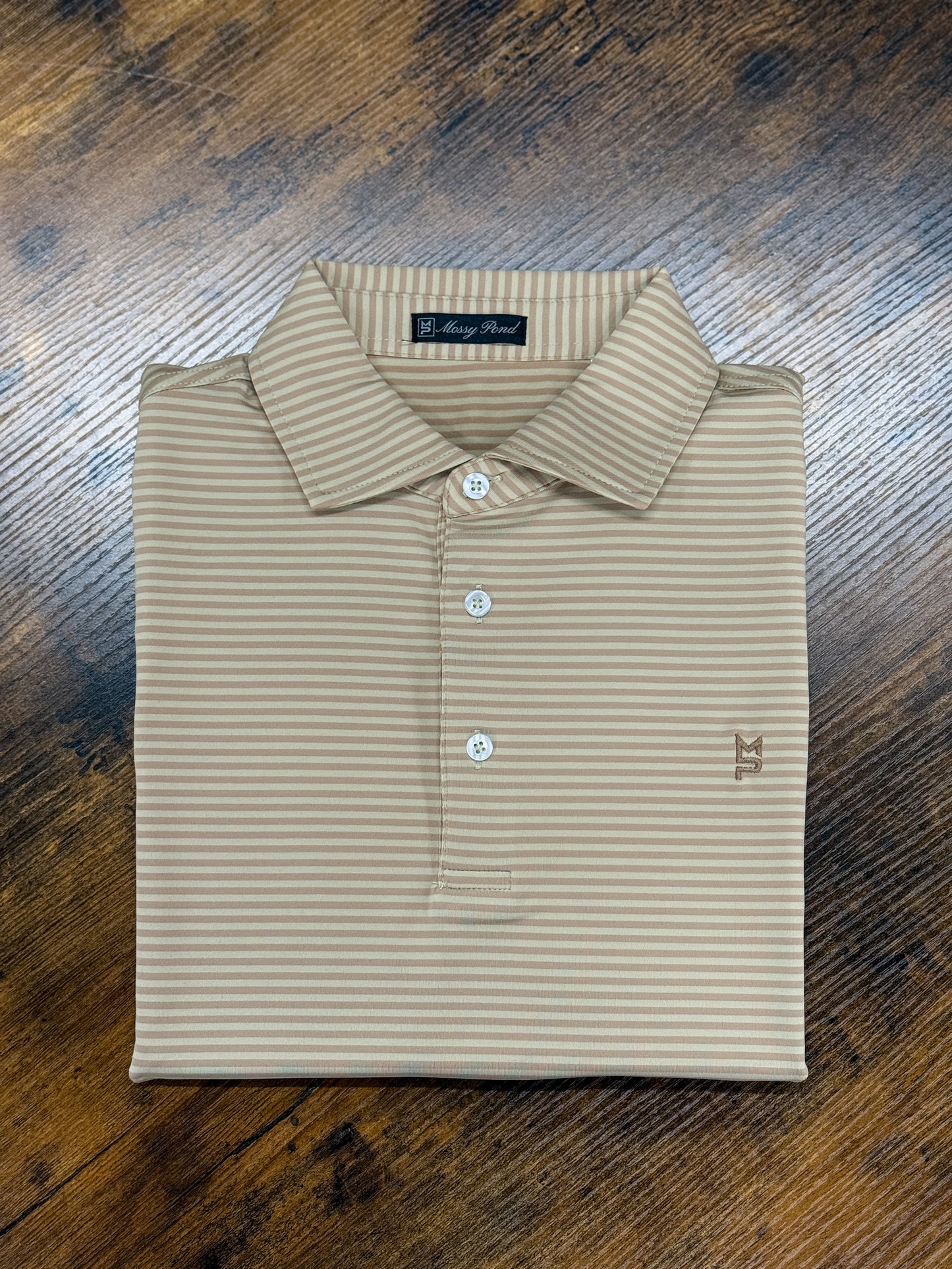 Loden/Natural Striped Polo