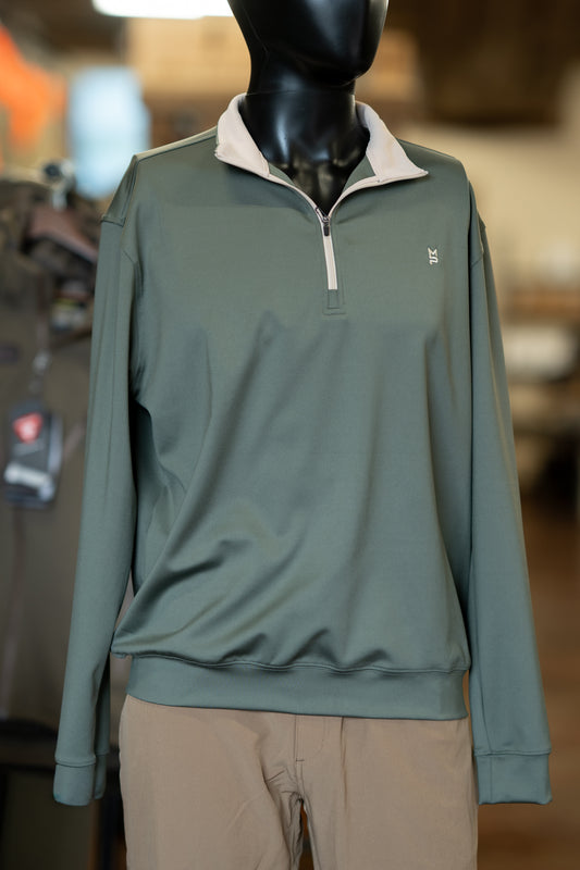 Mens 1/4 Zip Pullover: Olive