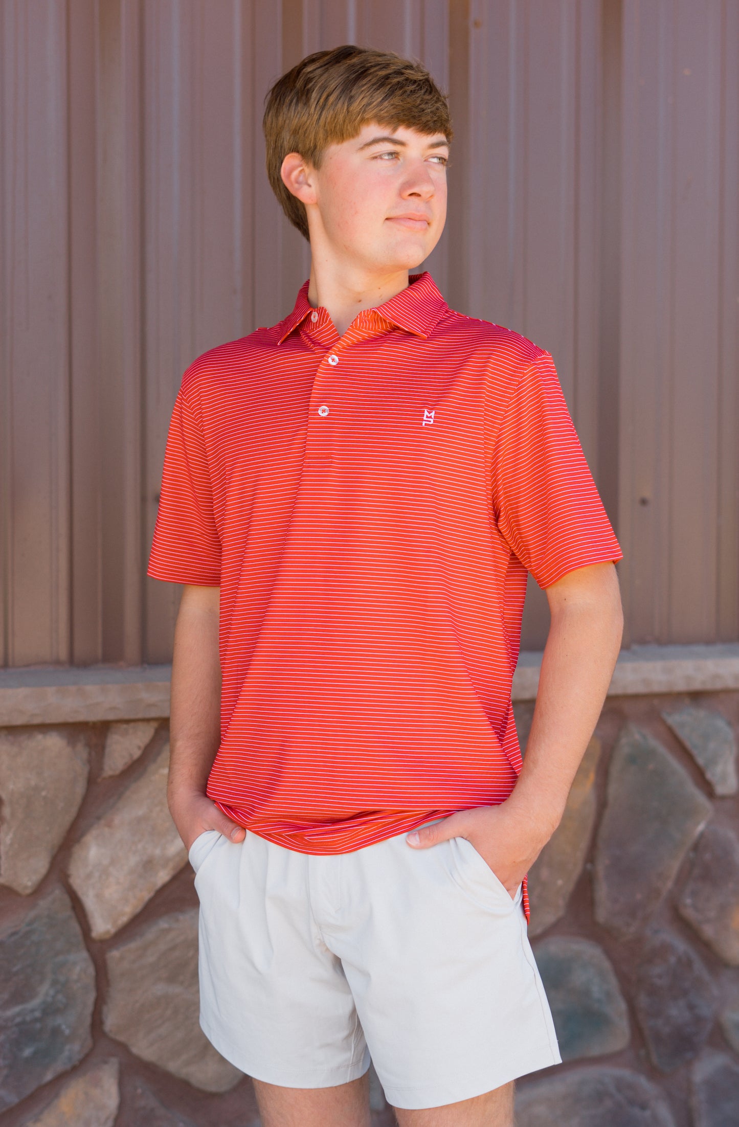 Red/White Striped Polo