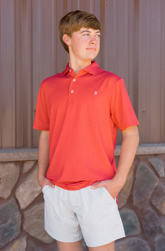 Red/White Striped Polo