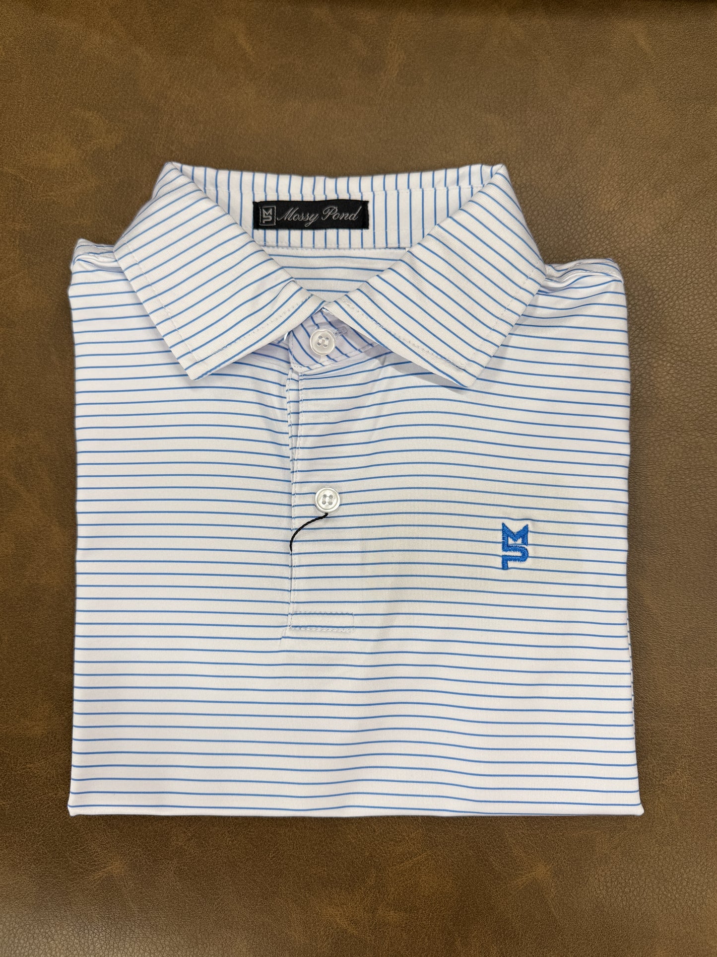 White/Royal Youth Striped Polo