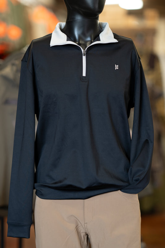 Mens 1/4 Zip Pullover: Black