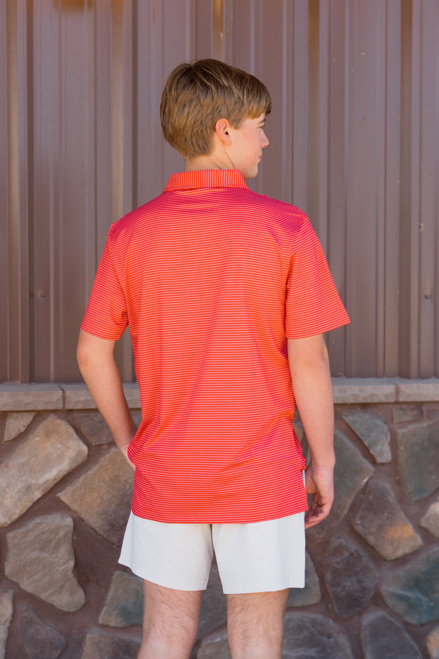 Red/White Striped Polo