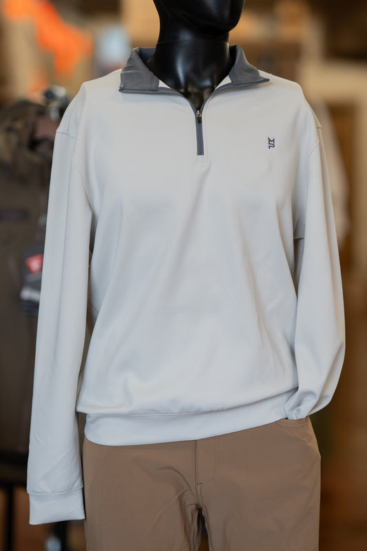 Mens 1/4 Zip Pullover: Stone