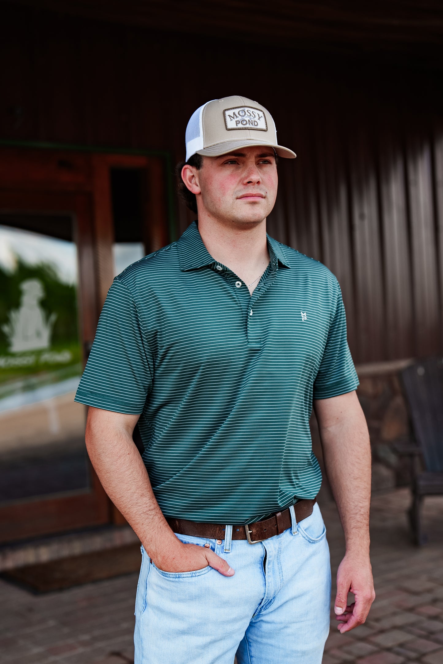 Khaki/White Patch Hat