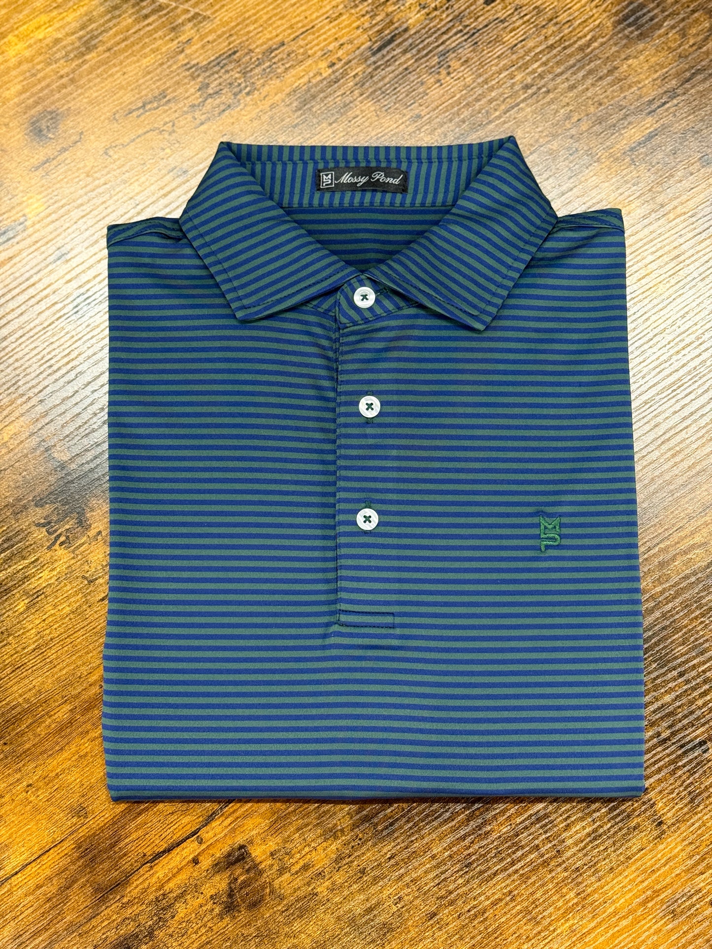 Navy/Green Striped Polo