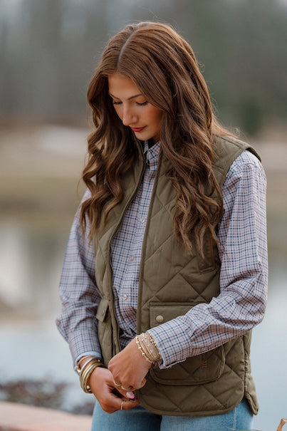 Ladies Quilted MP Vest: Loden