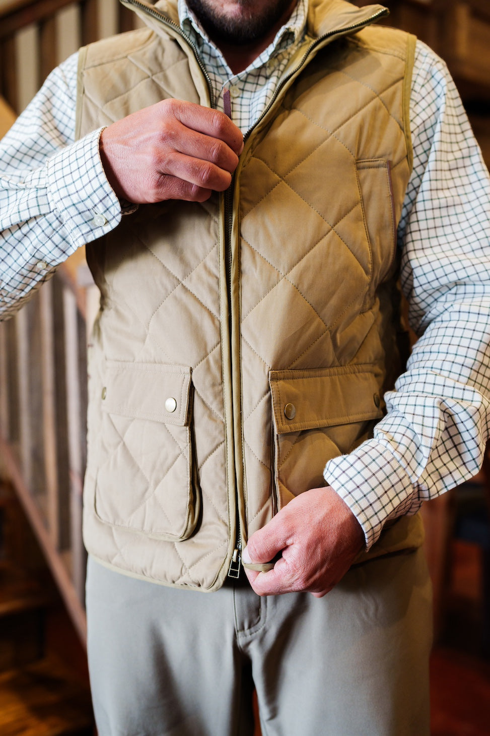 Quilted MP Vest: Khaki