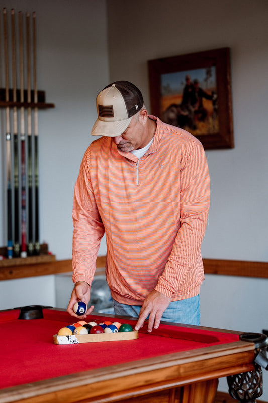 The Lodge Pullover: Red Stripe
