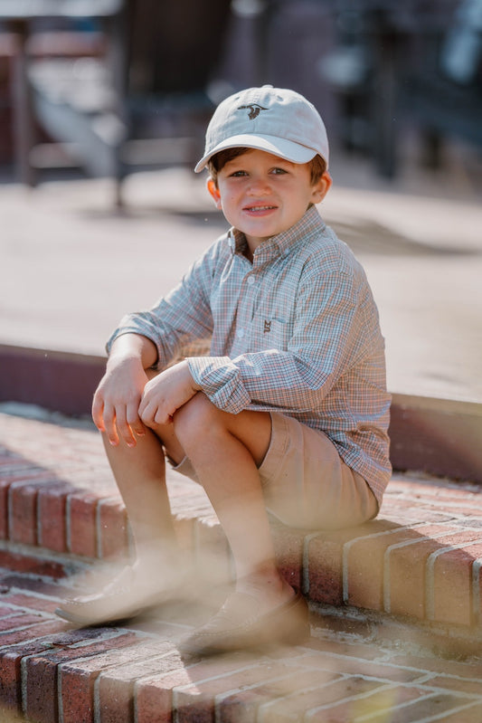 Brown/Green/Orange Plaid Youth Button Down