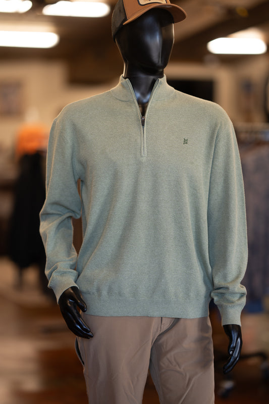 1/4 Zip Olive Knit Sweater