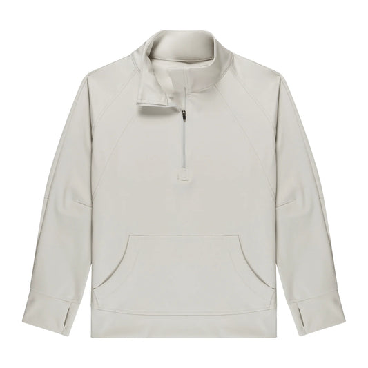 Ladies 1/4 Zip Pullover: Silver