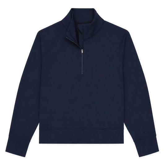 Ladies 1/4 Zip Pullover: Navy