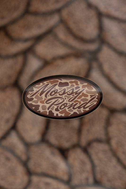 Brown Duck Camo Oval Sticker