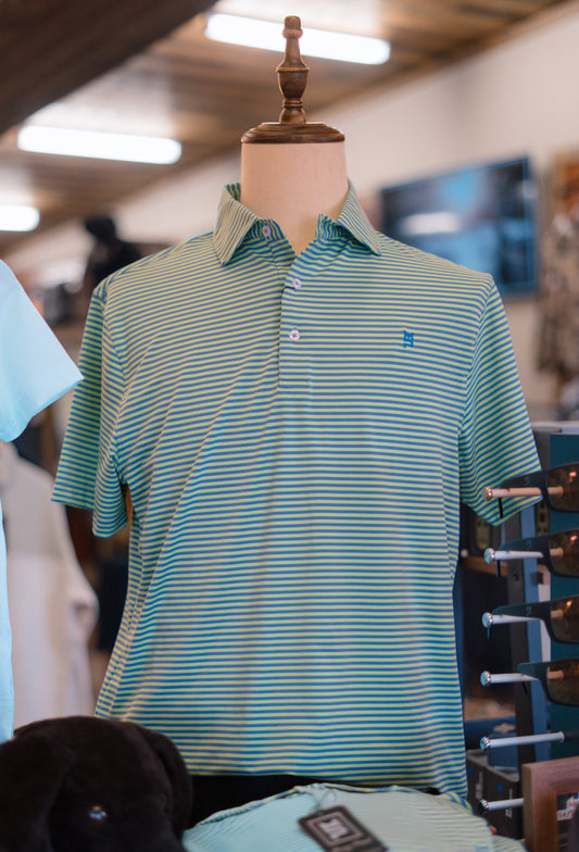Lime/Blue Striped Polo